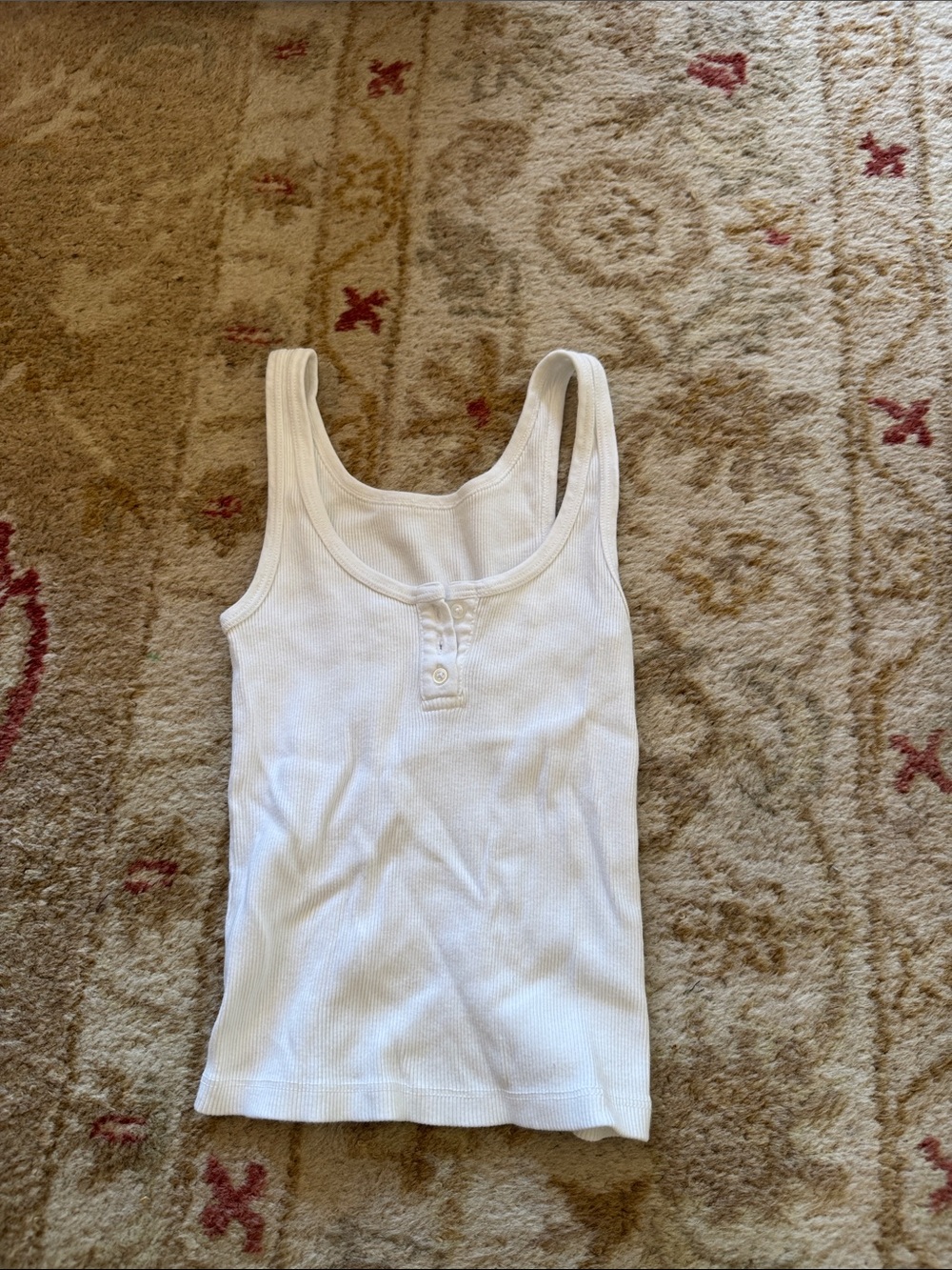 Brandy Melville White Ribbed Tank Top